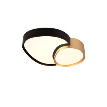 Trio RISE Plafondlamp LED Zwart-Goud, 1-licht, Afstandsbediening