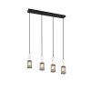 Trio TOSH Hanglamp Zwart, 4-lichts