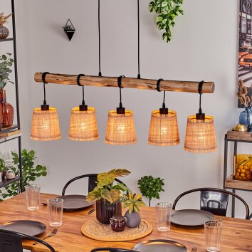 Soungou Hanglamp Natuurlijke kleuren, Zwart, 5-lichts