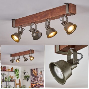 Pehefito Plafondlamp Bruin, Zwart, 4-lichts