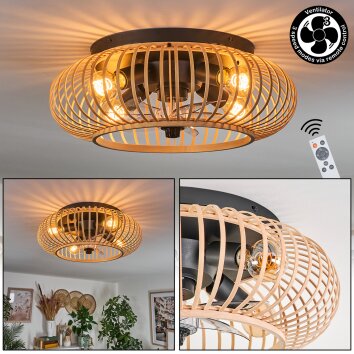 Oravi Plafondlamp 50 cm Zwart, 4-lichts, Afstandsbediening