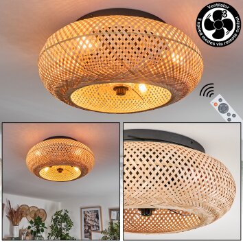 Bauro Plafondlamp 50 cm Zwart, 4-lichts, Afstandsbediening