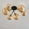 Chehalis Plafondlamp - Glas 12 cm, 15 cm Goud, Zwart, 6-lichts