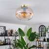 Apedo Plafondlamp - Glas 30 cm Goud, Zwart, 1-licht