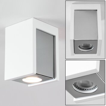 Braslo Plafondlamp Chroom, Wit, 1-licht