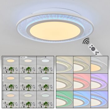 Haumonia Plafondpaneel LED Wit, 2-lichts, Afstandsbediening, Kleurwisselaar