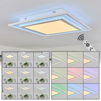 Haumonia Plafondpaneel LED Wit, 2-lichts, Afstandsbediening, Kleurwisselaar