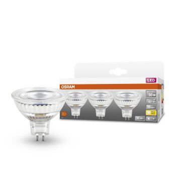 OSRAM set van 3 LED ster GU5.3 6,5W 2700 kelvin 621 Lumen Transparant, 3-lichts