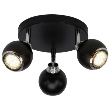 Brilliant Ina Ronde spots LED Chroom, Zwart, 3-lichts