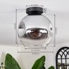 Ripoll Plafondlamp - Glas 25 cm Chroom, Duidelijk, 1-licht