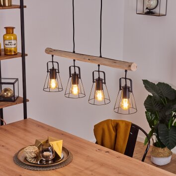 Uatuasa Hanglamp Bruin, Zwart, 4-lichts