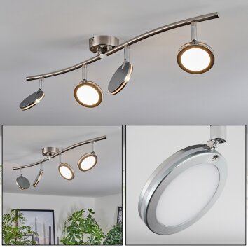 Sarnadinha Plafondlamp LED Nikkel mat, 4-lichts