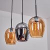 Vevino Hanglamp Amber, Chroom, 3-lichts