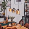 Vevino Hanglamp Amber, Duidelijk, Rookkleurig, 3-lichts