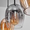 Vevino Hanglamp Amber, Duidelijk, Rookkleurig, 3-lichts