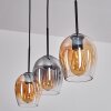 Vevino Hanglamp Amber, Duidelijk, Rookkleurig, 3-lichts