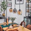 Vevino Hanglamp Amber, Duidelijk, Rookkleurig, 3-lichts