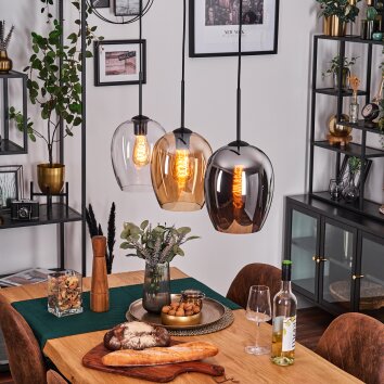 Vevino Hanglamp Zwart, 3-lichts