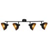 Brilliant Layton Spotbalk plafond Zwart, 4-lichts