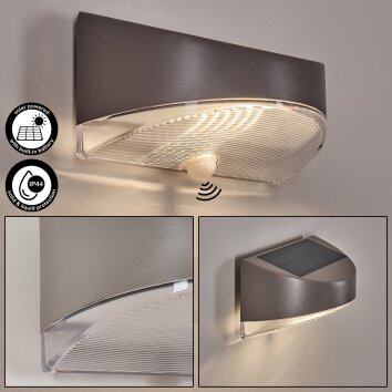 Tolerud Wandlamp voor buiten LED Grijs, Zilver, 1-licht, Bewegingsmelder