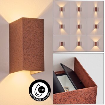 Hoods Wandlamp voor buiten, Licht omhoog & omlaag, Wandlamp LED Roest, 1-licht