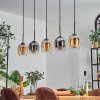 Vevino Hanglamp Amber, Duidelijk, Rookkleurig, 5-lichts