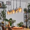 Vevino Hanglamp Amber, Duidelijk, Rookkleurig, 5-lichts