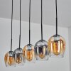 Vevino Hanglamp Amber, Duidelijk, Rookkleurig, 5-lichts