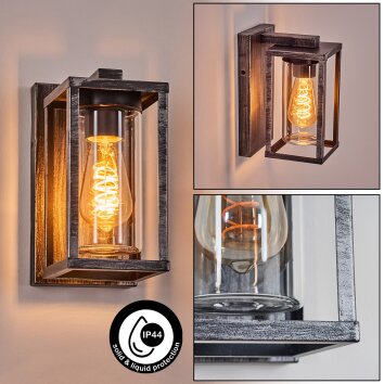 Portalis Wandlamp voor buiten Zwart, Zilver, 1-licht