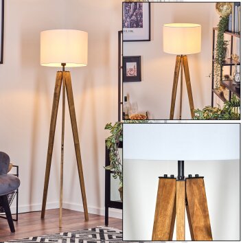 Bassagoda Staande lamp, Leeslamp Natuurlijke kleuren, Zwart, 1-licht