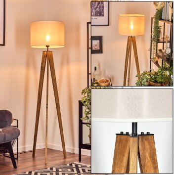 Bassagoda Staande lamp, Leeslamp Natuurlijke kleuren, Zwart, 1-licht