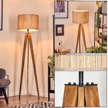 Bongal Staande lamp, Leeslamp Natuurlijke kleuren, Zwart, 1-licht