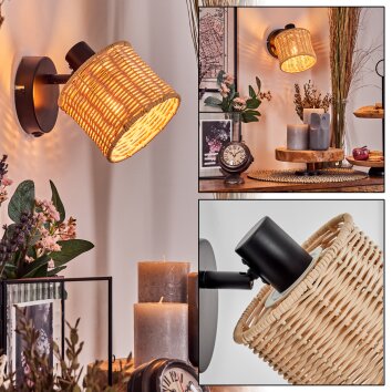 Cavaca Wandlamp, Muurspot Zwart, 1-licht