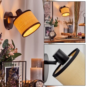 Chellas Wandlamp Zwart, 1-licht