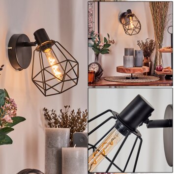 Yaak Wandlamp Zwart, 1-licht