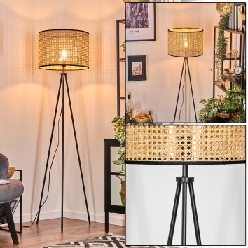 Ramila Staande lamp Natuurlijke kleuren, Zwart, 1-licht