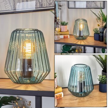 Telhais Tafellamp, Leeslamp Blauw, Zwart, 1-licht