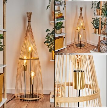 Staby Staande lamp Goud, Zwart, 3-lichts