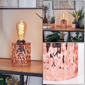 Sonhim Tafellamp Roze, Zwart, 1-licht