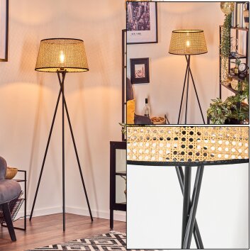 Ramila Staande lamp Natuurlijke kleuren, Zwart, 1-licht