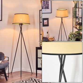 Chellas Staande lamp Beige, Zwart, 1-licht