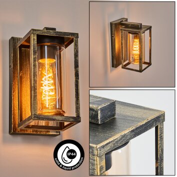 Portalis Wandlamp voor buiten Goud, Zwart, 1-licht