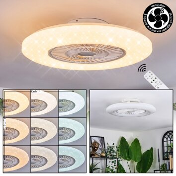 Benesal Plafondlamp, Plafondventilator met verlichting LED Wit, 1-licht, Afstandsbediening