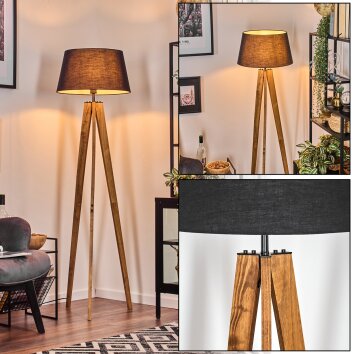 Bassagoda Staande lamp Natuurlijke kleuren, Zwart, 1-licht