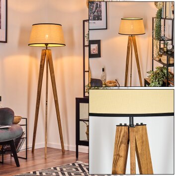 Chellas Staande lamp Natuurlijke kleuren, Zwart, 1-licht