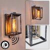 Portalis Wandlamp voor buiten Zwart, Zilver, 1-licht, Bewegingsmelder