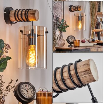 Parane Wandlamp Natuurlijke kleuren, Zwart, 1-licht