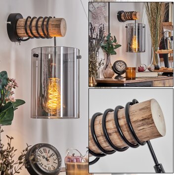 Parane Wandlamp Natuurlijke kleuren, Zwart, 1-licht