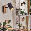 Guardais Wandlamp, Muurspot Bruin, houtlook, Zwart, 1-licht