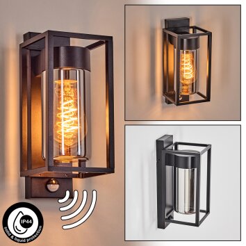 Boucinho Wandlamp voor buiten Zwart, 1-licht, Bewegingsmelder